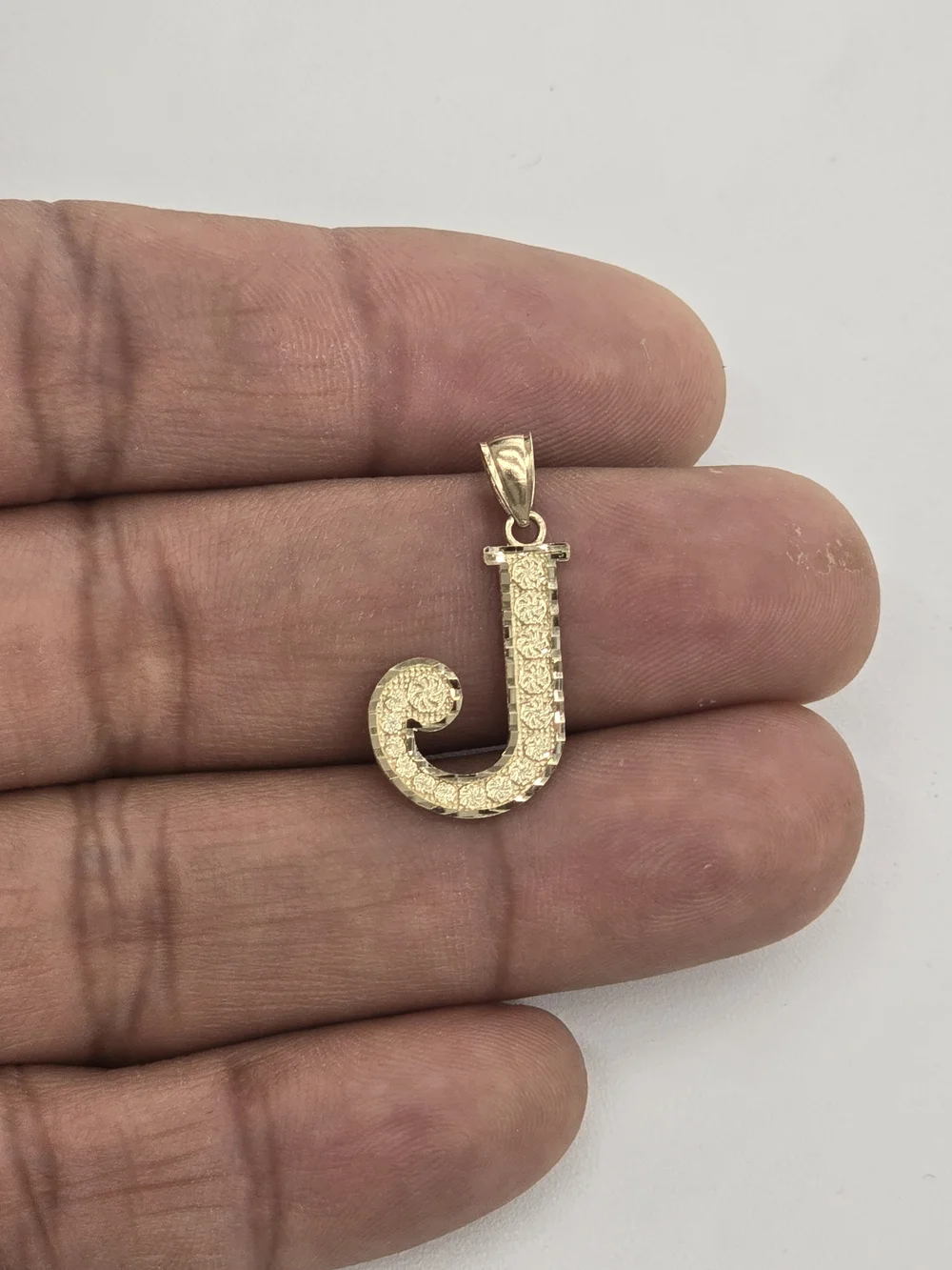 14k Real Gold Letter J Pendant Necklace Charm